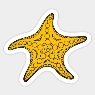 Starfish (black/yellow) Sticker